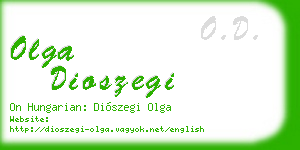 olga dioszegi business card